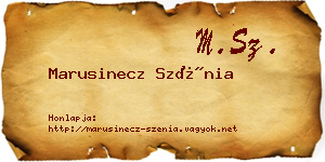 Marusinecz Szénia névjegykártya